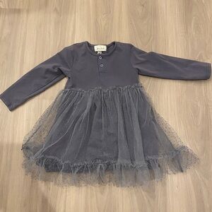 Marie Nicole Clothing Gray Dress with Tulle Skirt Size 3T